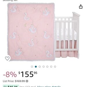 Charming Pink Swan Quilt for Nursery